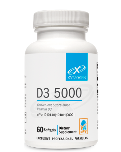 Xym D3 5000 IU Vitamin D3 Supplement - 60 Softgels for Immune Support & Bone Health - Supports Calcium Absorption & Mood Regulation - Ideal for Home, Office & Travel Use