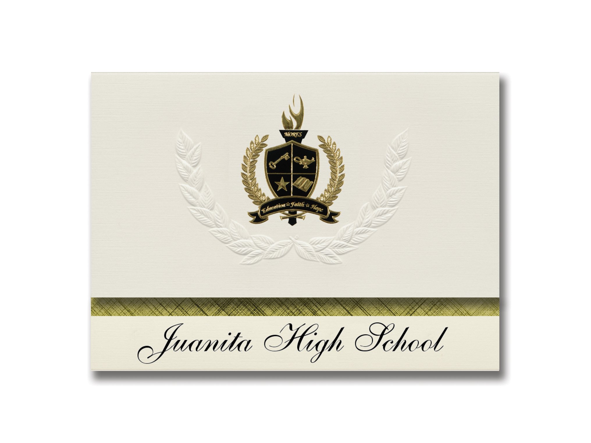 Juanita High School Graduation Announcements - Kirkland, WA - Premium 25-Pack with Gold & Black Metallic Foil Seal | Presidential Style for Formal Graduation Ceremonies & Memorable Keepsakes