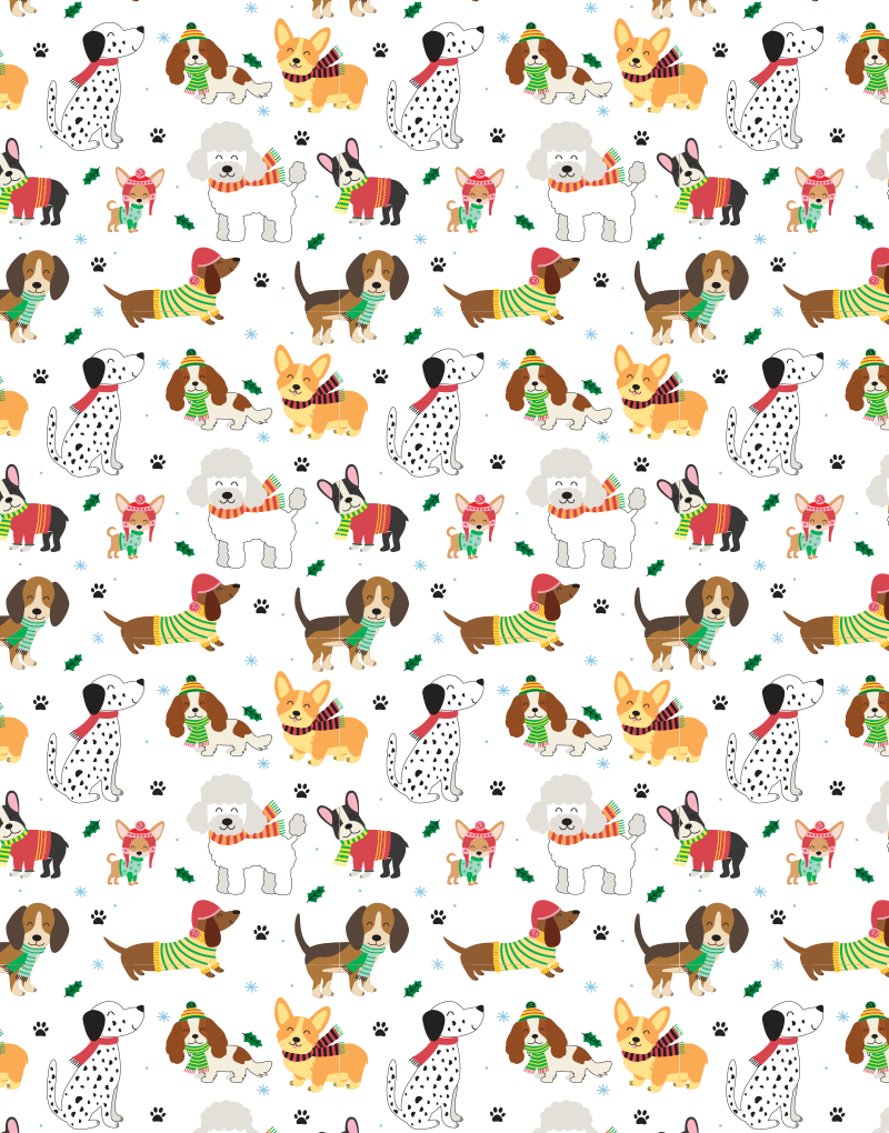 Festive Dog-Themed Scalloped Edge Tissue Paper for Gift Wrapping, Party Decorations, and DIY Crafts