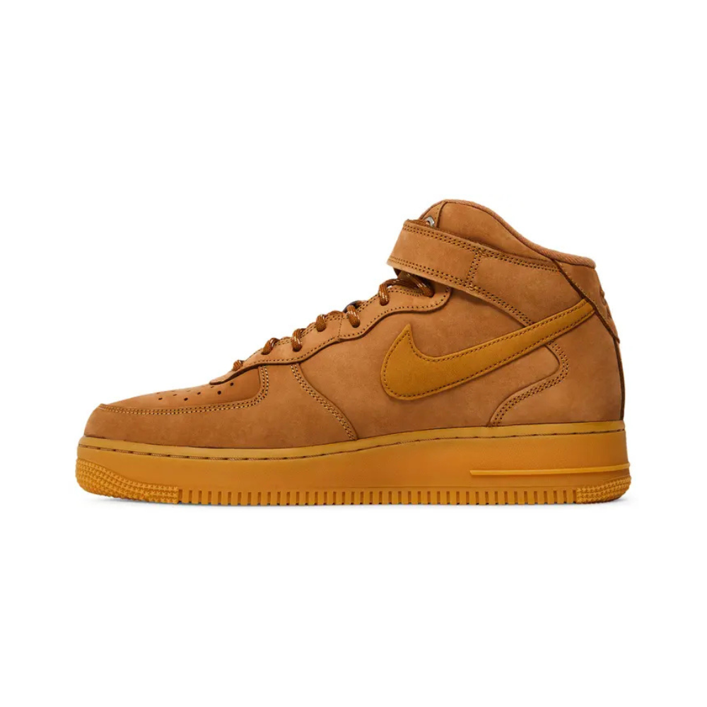 Nike Air Force 1 Mid '07 Sneakers - Flax Gum Light Brown Black Wheat Colorway - Casual & Streetwear Shoes for Men | Perfect for Everyday Wear, Urban Fashion & Sneaker Collection