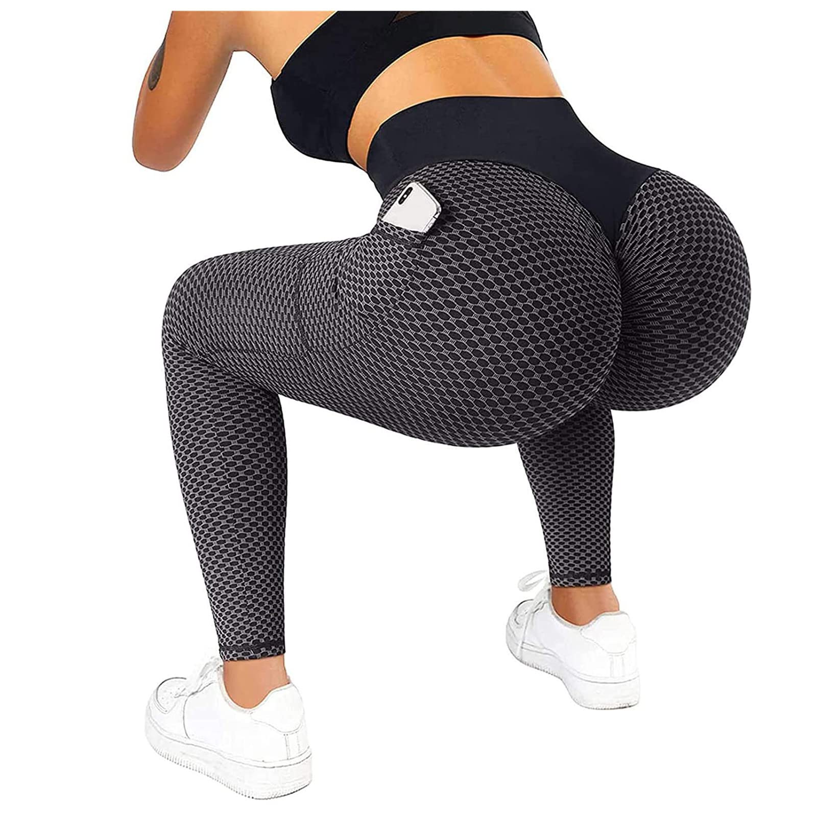 Ladmiple 2-Pack Women's High Waisted Leggings - Tummy Control & Butt Lifting Yoga Pants with Pockets for Workout, Gym, Running & Everyday Wear