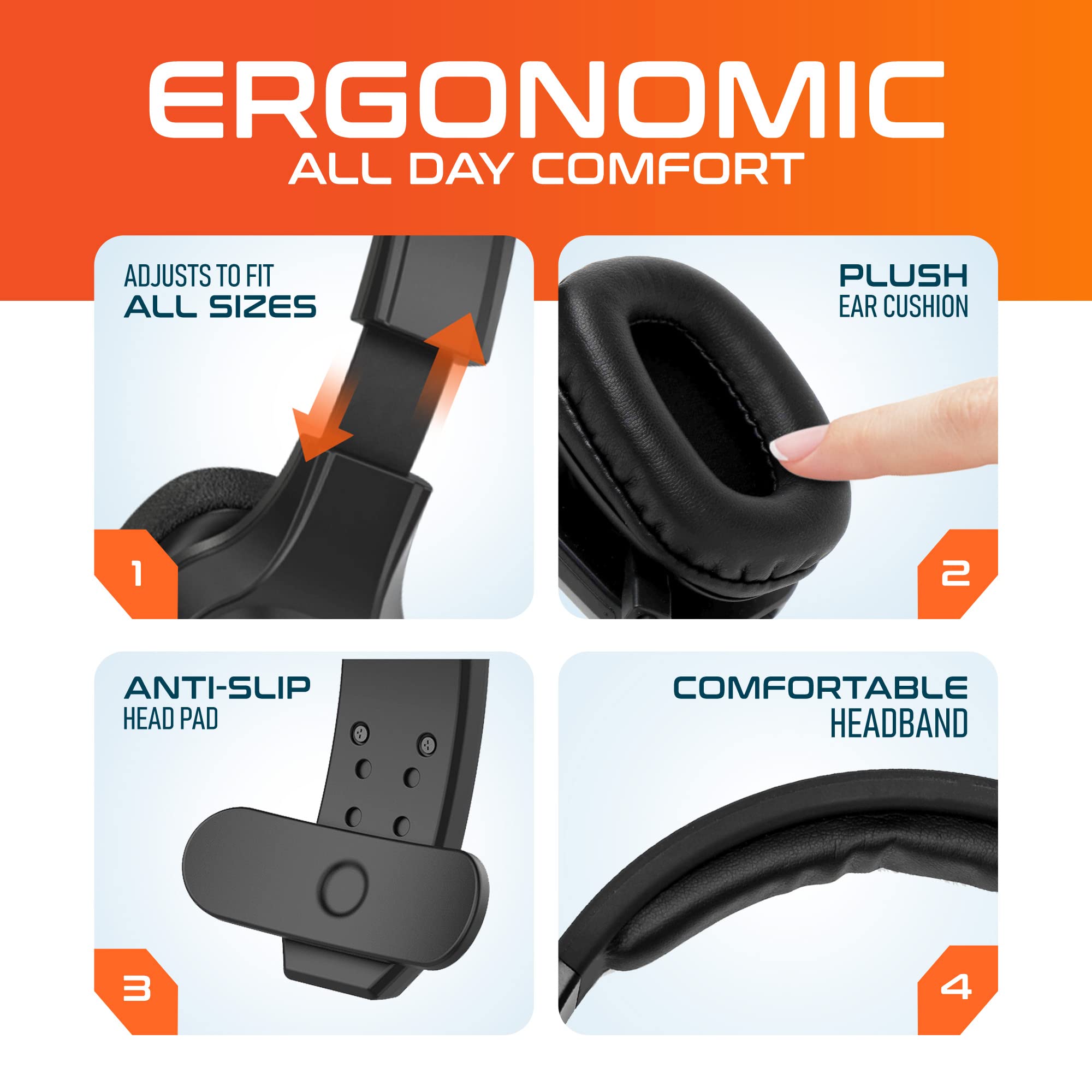 Delton Professional Wireless Computer Headset with Noise Cancelling Mic | Bluetooth 5.0 On-Ear Headphones, 30H Battery for Truckers, Call Center & Remote Work - Comfortable Office Headset (2-Pack) - Perfect for Zoom Meetings, Customer Service & Online Classes