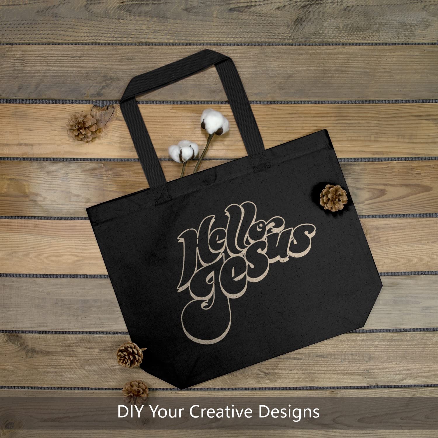 TOPDesign 6-Pack Canvas Tote Bags with Magnetic Snap Closure - Reusable Eco-Friendly Grocery Shopping Bags for Women & Men - DIY Customizable Blank Totes for Artists, Students & Office Use - Perfect for Shopping, Beach, Work & Daily Errands