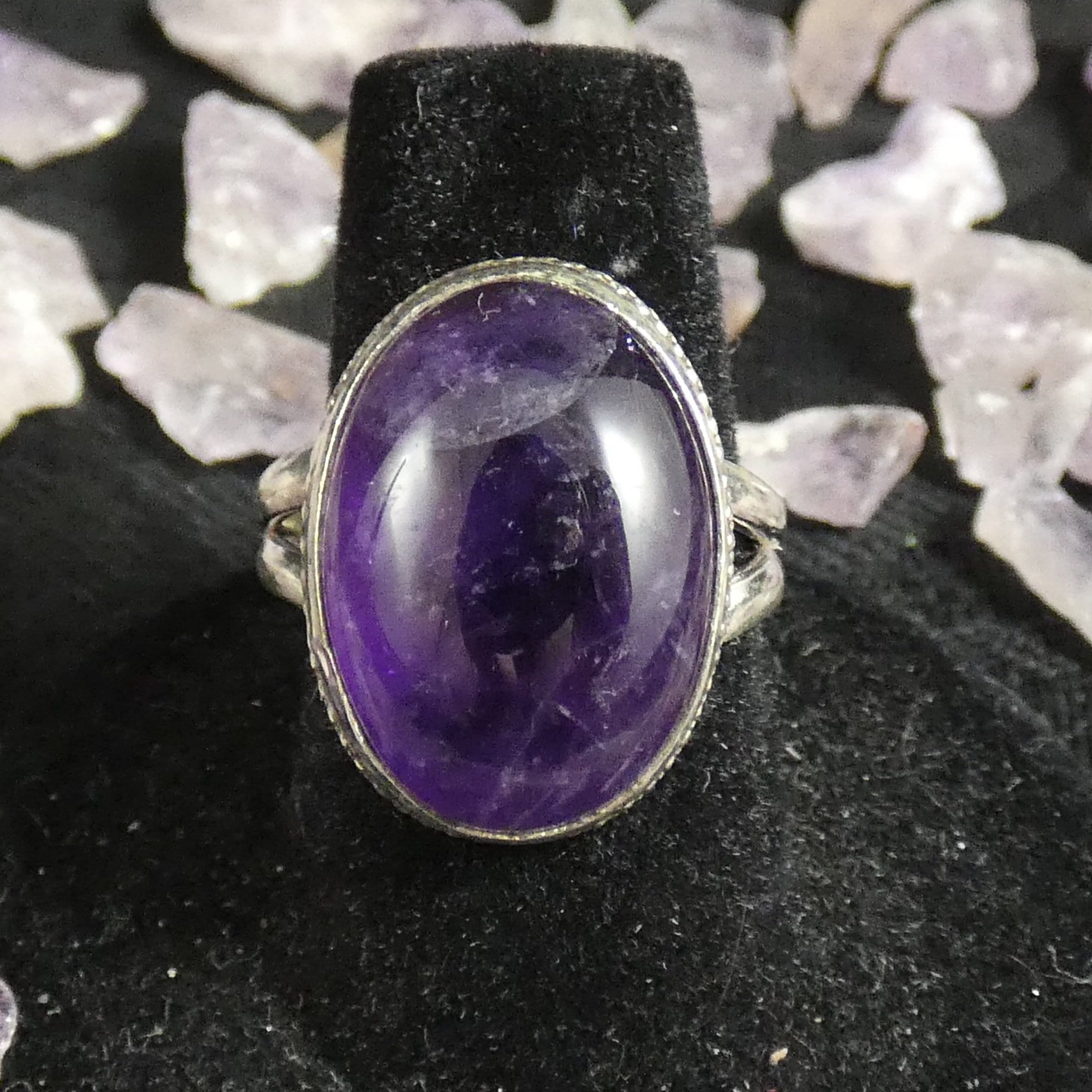 Natural Amethyst Sterling Silver Ring for Women - Size 8 | Elegant Purple Gemstone Jewelry for Everyday Wear, Gift Giving & Special Occasions