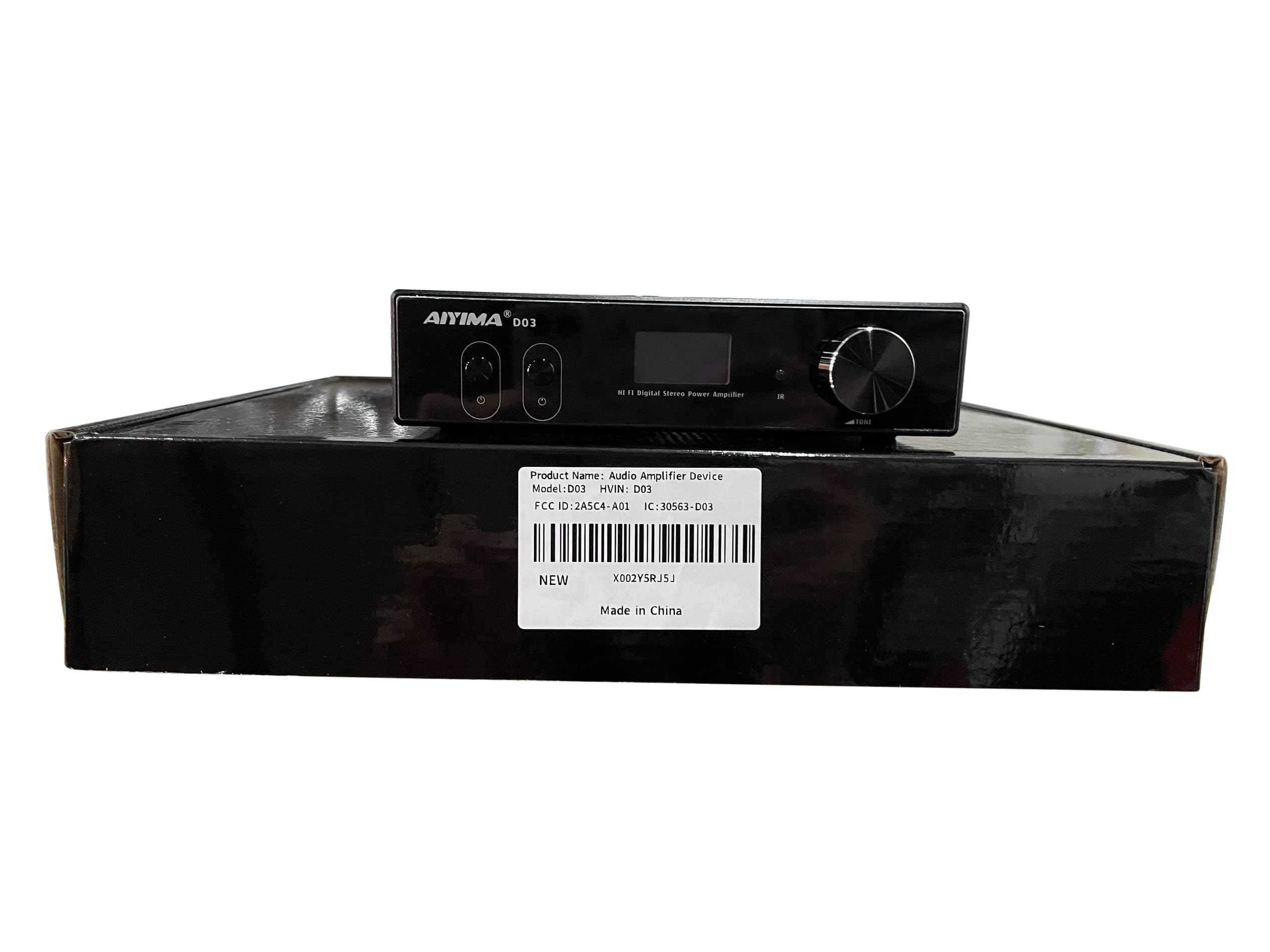 AIYIMA D03 Bluetooth 5.0 Stereo Amplifier - 150W x 2 HiFi Power Amp with DAC, 24Bit/192kHz, USB/Coaxial/Optical Inputs, OLED Display, AptX HD, Remote Control - Perfect for Home Theater, Music Studio & Subwoofer Systems