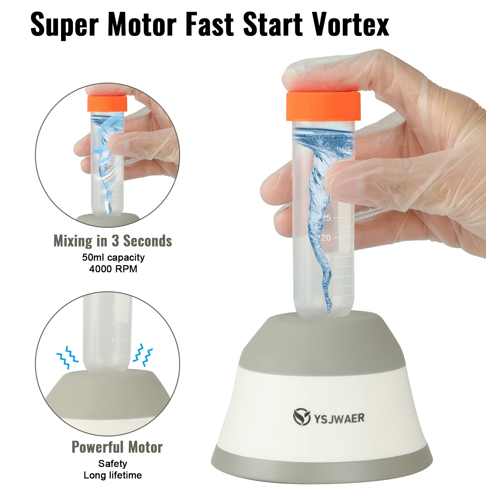 YSJWAER Mini Vortex Mixer Shaker - 4000 RPM Touch Control for Nail Polish, Acrylic Paint, Science Lab & Eyelash Adhesives | Perfect for DIY Beauty, Laboratory Experiments & Small Batch Mixing
