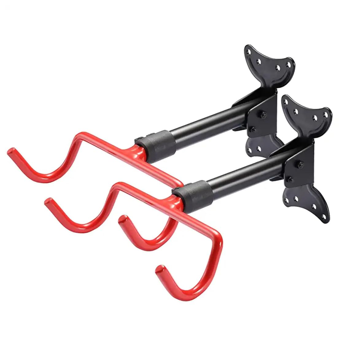 2PCS Adjustable Bike Wall Mount Hooks - Heavy Duty Garage Bike Rack for Horizontal Storage (Load Capacity 15kg/33lbs, 30x26x20cm) - Perfect for Garage, Basement & Apartment Bike Organization