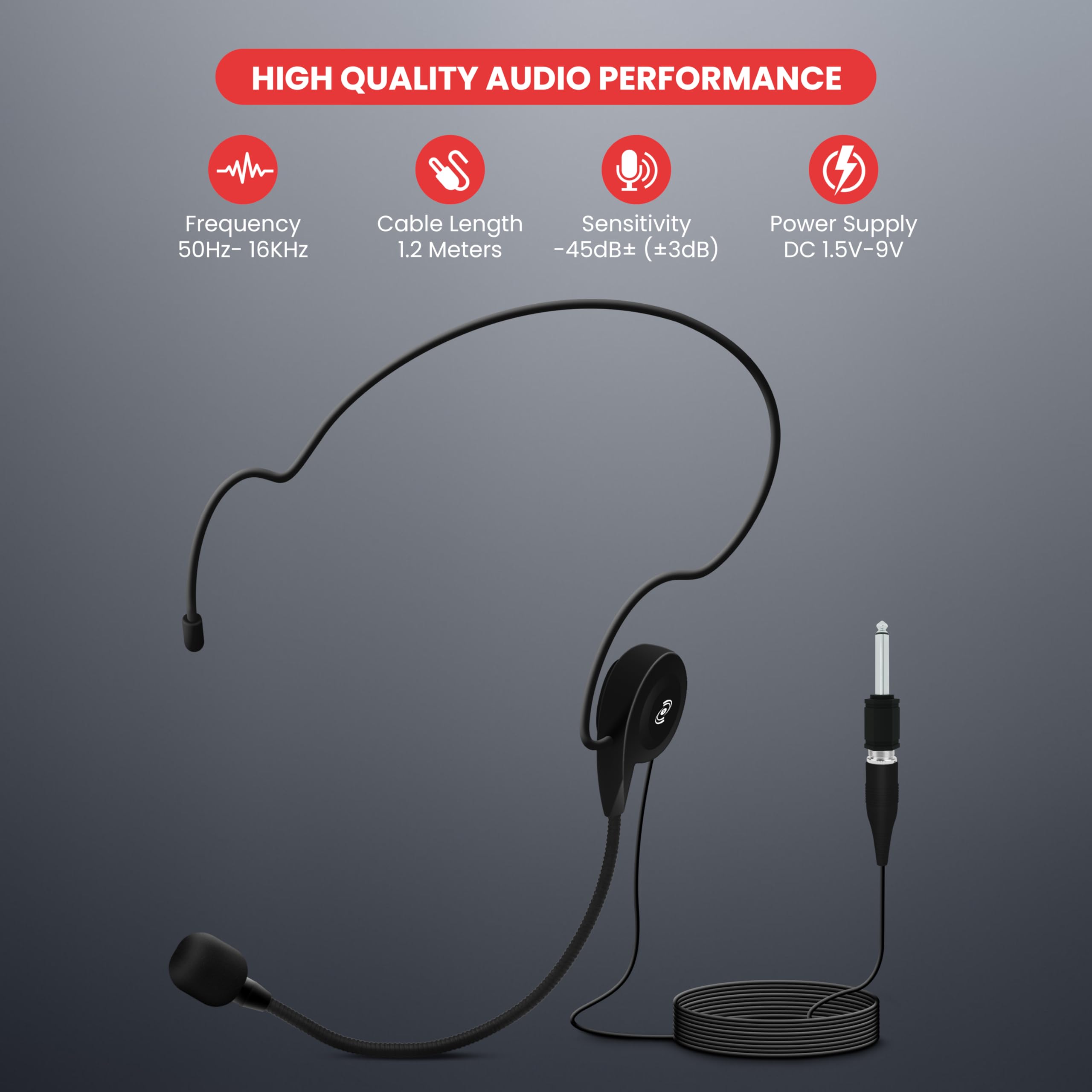 Professional Double Over Ear Headset with Cardioid Condenser Microphone - Pyle Pro PLM31 (Black) - Includes 3.5mm/1/4