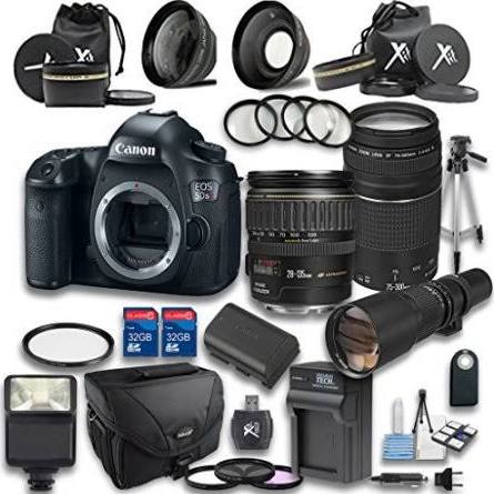 Canon EOS 5DS R DSLR Camera with 28-135mm f/3.5-5.6 IS USM Lens & 75-300mm f/4-5.6 III Lens Kit - Includes Wide Angle Lens, Telephoto Lens, 2x 32GB Memory Cards - Perfect for Professional Photography, Travel & Wildlife Shooting
