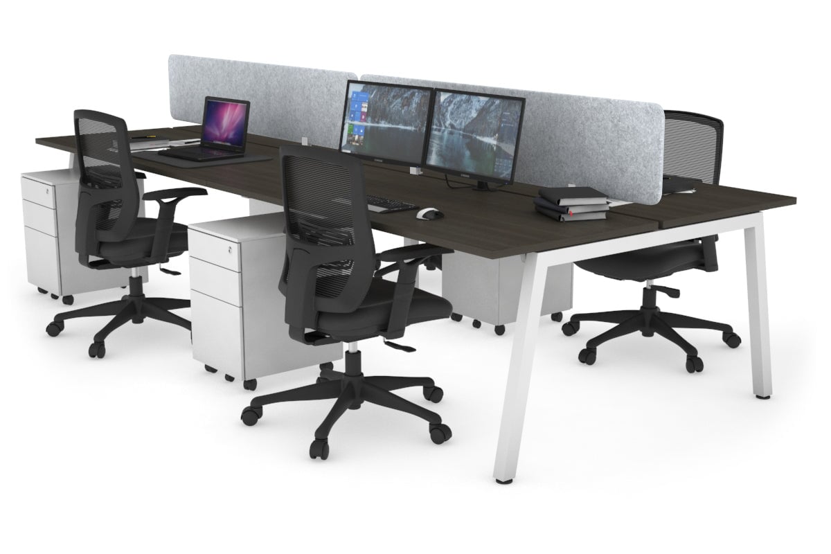 Quadro 4-Person Office Workstation Desk - 1200L x 700W Dimensions - Perfect for Team Collaboration, Open Office Spaces & Coworking Environments