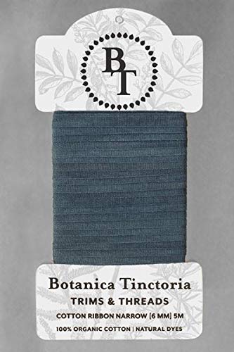 Organic Cotton Naturally Dyed Ribbon - 6mm Width - Handmade Indigo Blue Ribbon for Gift Wrapping, DIY Crafts, Hair Bows & Scrapbooking