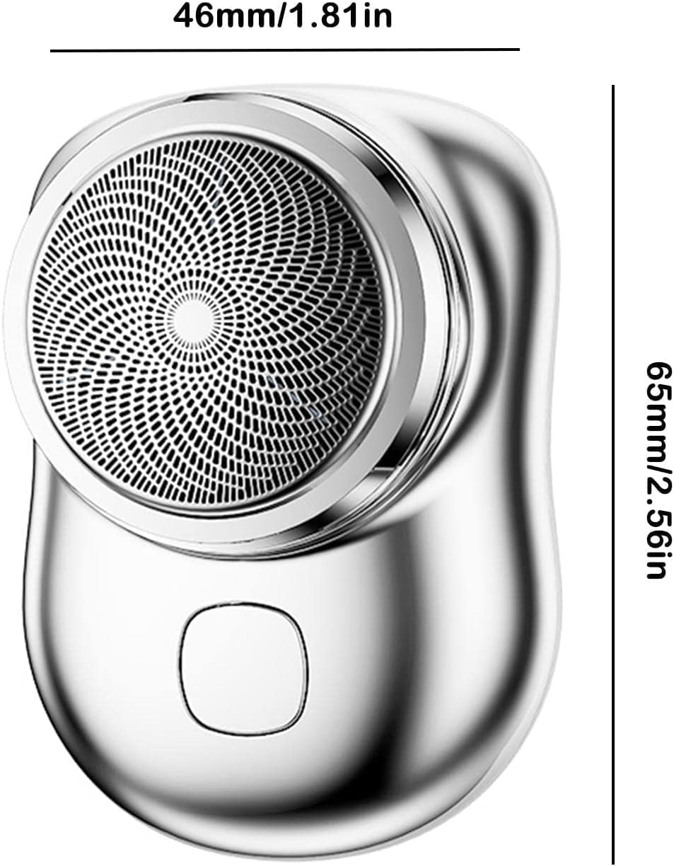 2023 New Mini Electric Shaver for Men - Portable USB Rechargeable Travel Razor, Wet & Dry Use, Pocket-Sized for Home, Office & Gym (Silver) | Perfect for Quick Grooming On-The-Go