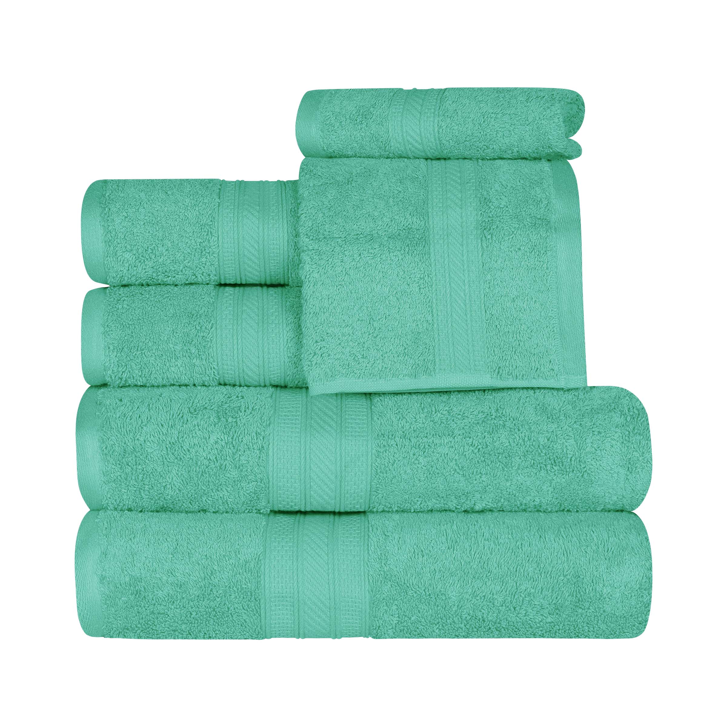 Premium Atlas Cotton Plush Heavyweight Luxury 6-Piece Bath Towel Set - Ultra Soft & Absorbent for Spa, Hotel & Home Bathroom Use