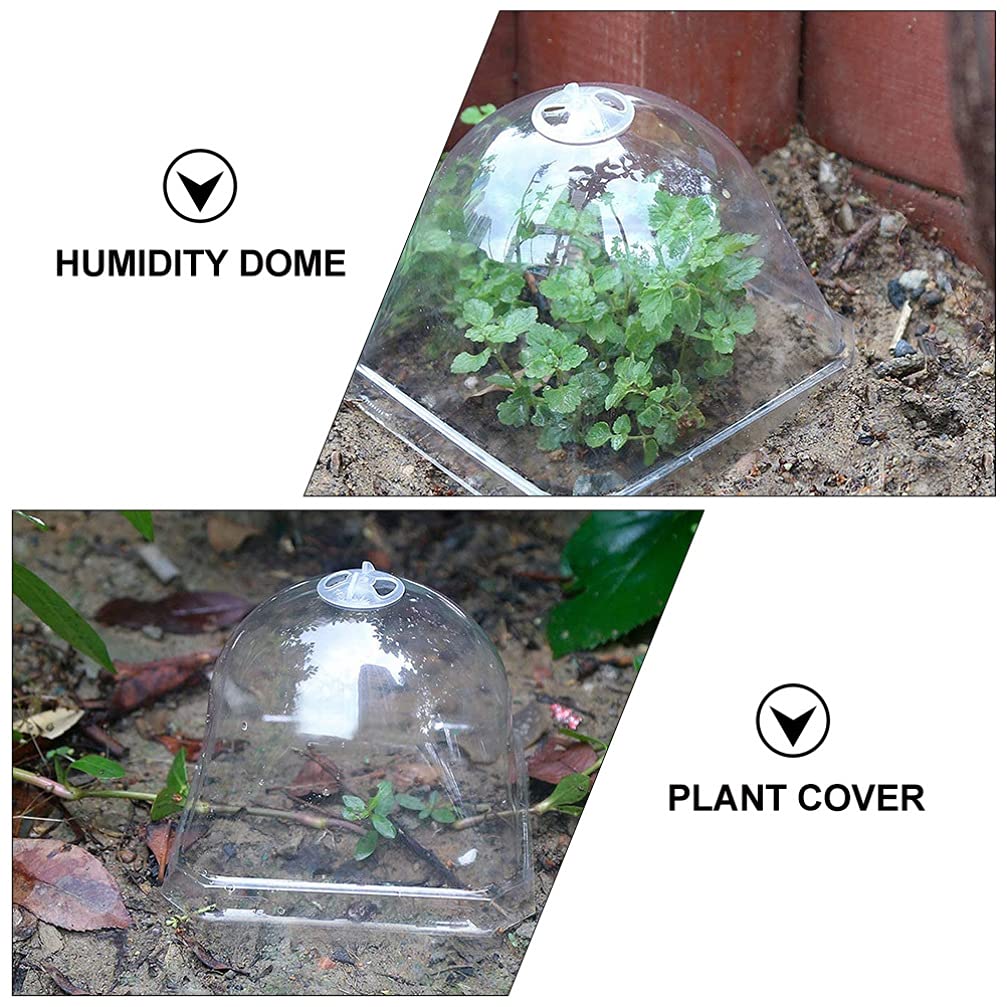 DOITOOL 15pcs Transparent Plastic Plant Dome Covers - Mini Greenhouse Flower Pot Covers, Plant Protectors & Nursery Hoods for Indoor/Outdoor Gardening | Perfect for Seedlings, Succulents & Plant Protection