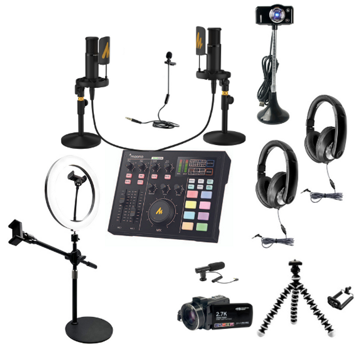 HamiltonBuhl Media Production Studio Ultra Interview Kit 3 - Professional Podcast & Video Recording Equipment for Content Creators - Perfect for Home Studios, YouTube Channels & Live Streaming