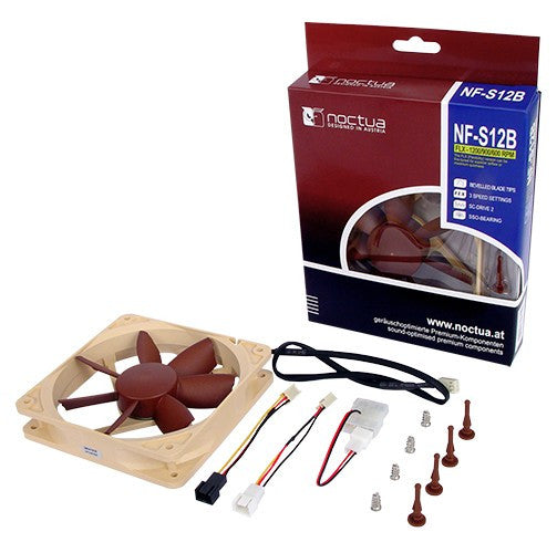Noctua NF-S12B FLX 120mm Premium Quiet Case Fan - Ultra Low Noise, 1200/900/600 RPM - Perfect for PC Cooling, Home Theater & Office Workstations