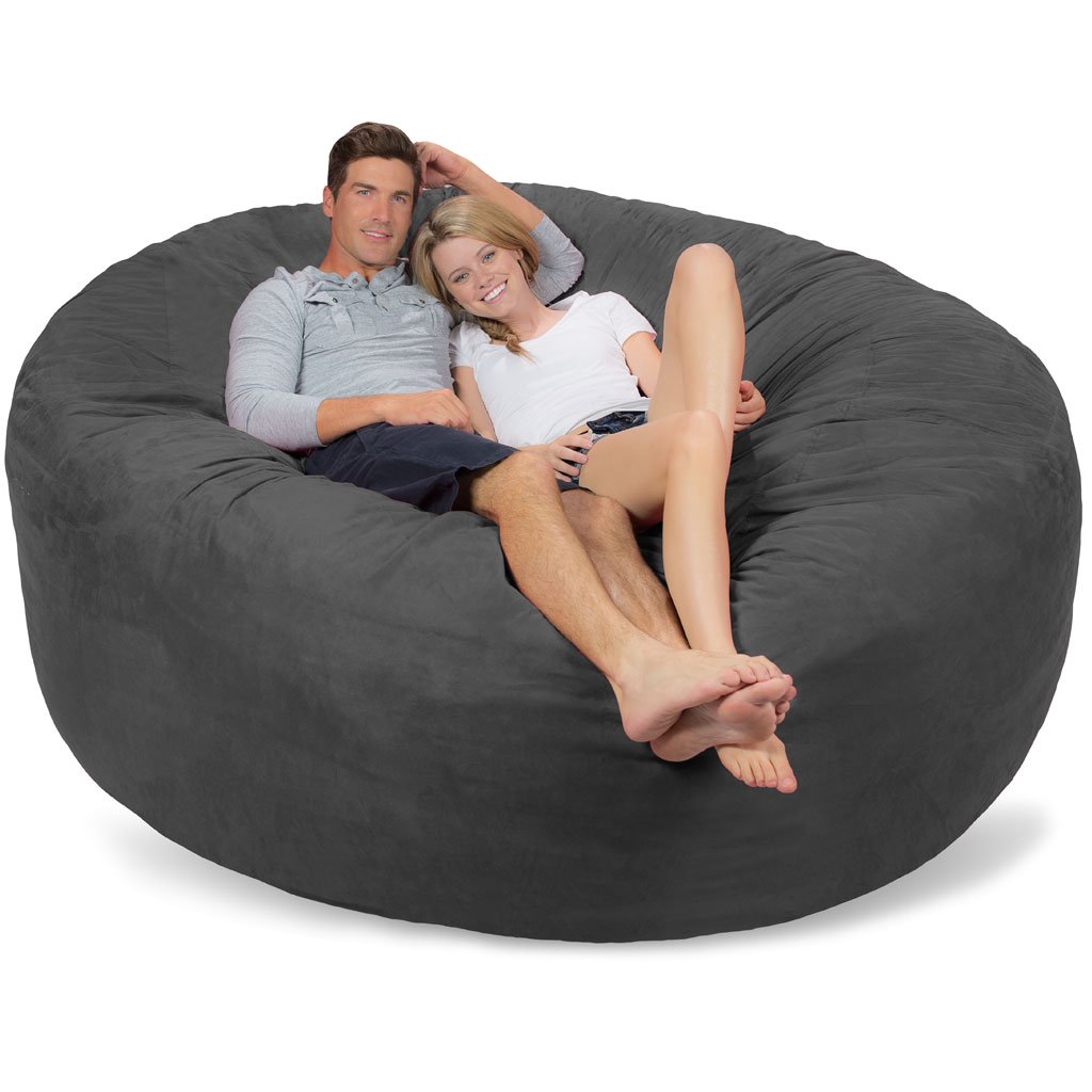 Premium Memory Foam Bean Bag Chair - Ultra Soft Charcoal Micro Suede Cover for Adults & Teens - Perfect for Gaming, Lounging, Movie Nights & Dorm Rooms