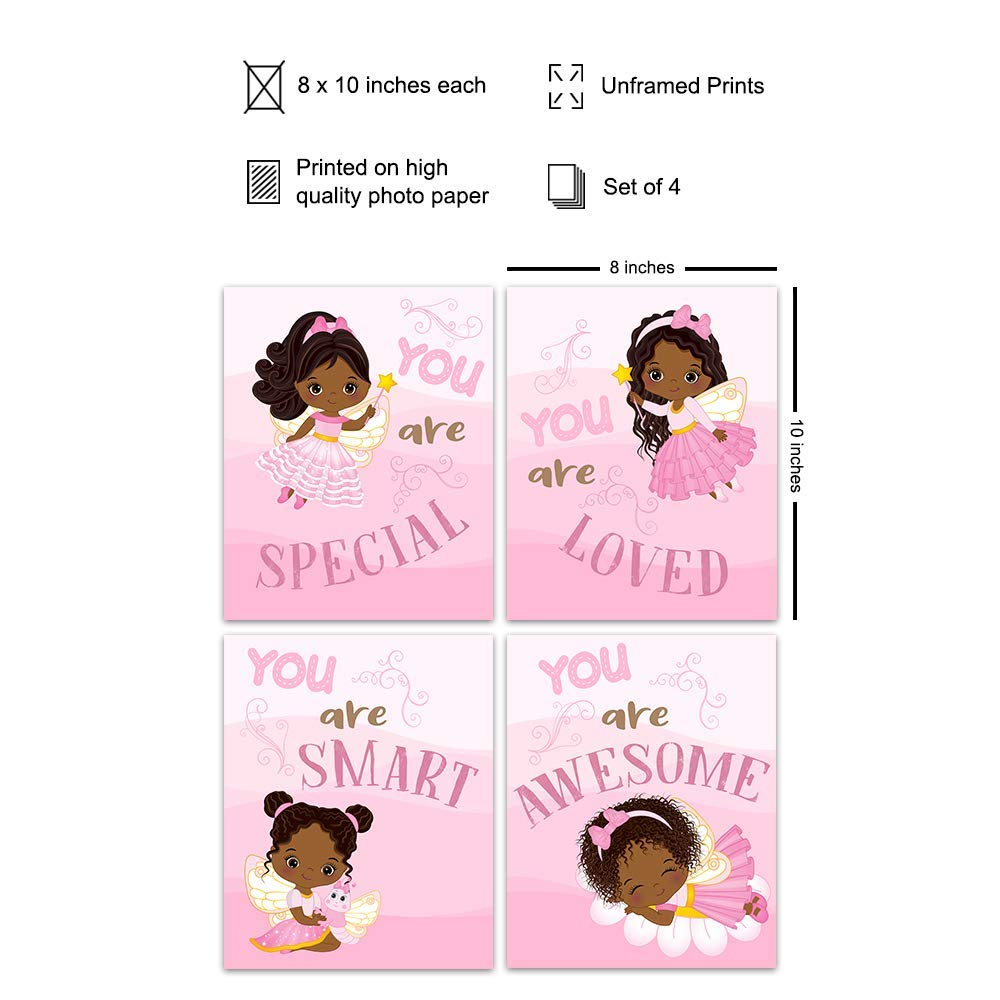 Black Girl Wall Art - Princess Decor for Toddler Bedroom & Gifts