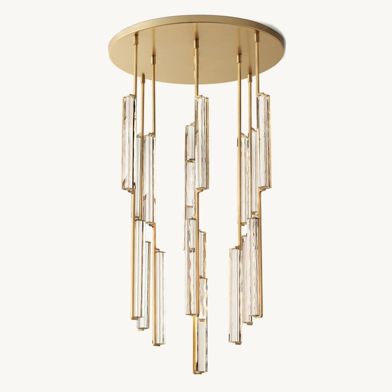 Elegant Ausle 40-Inch Round Crystal Chandelier - Modern Dining Room Lighting Fixture for Home Decor | Perfect for Living Room, Bedroom & Foyer