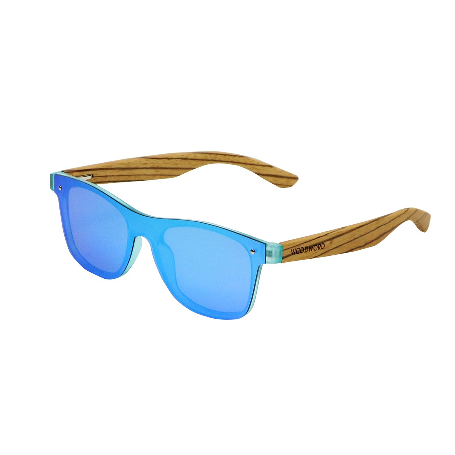 WOODWORD Polarized Wood Sunglasses for Women & Men - Handcrafted Wood Frame with Flat Mirror Lens - Perfect for Beach, Driving & Outdoor Activities