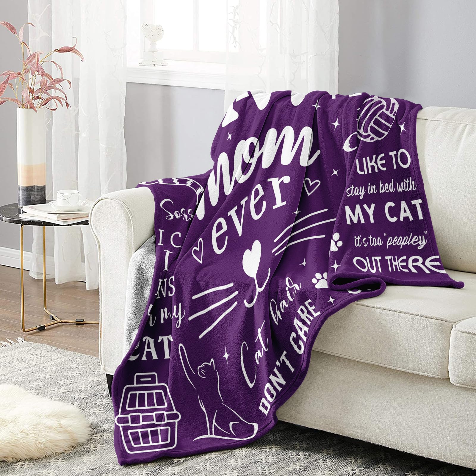 Soft Mosslink Cat Mom Blanket 60