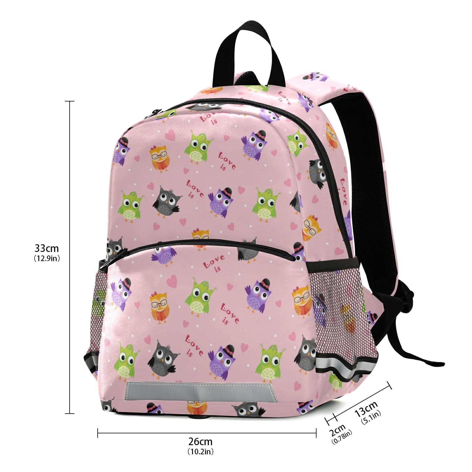 **MNSRUU Cute Owl Kids Backpack for Girls - Lightweight Toddler Hiking Backpack with Chest Strap, School & Preschool Travel Bag for Nursery, Daycare, Outdoor Adventures**