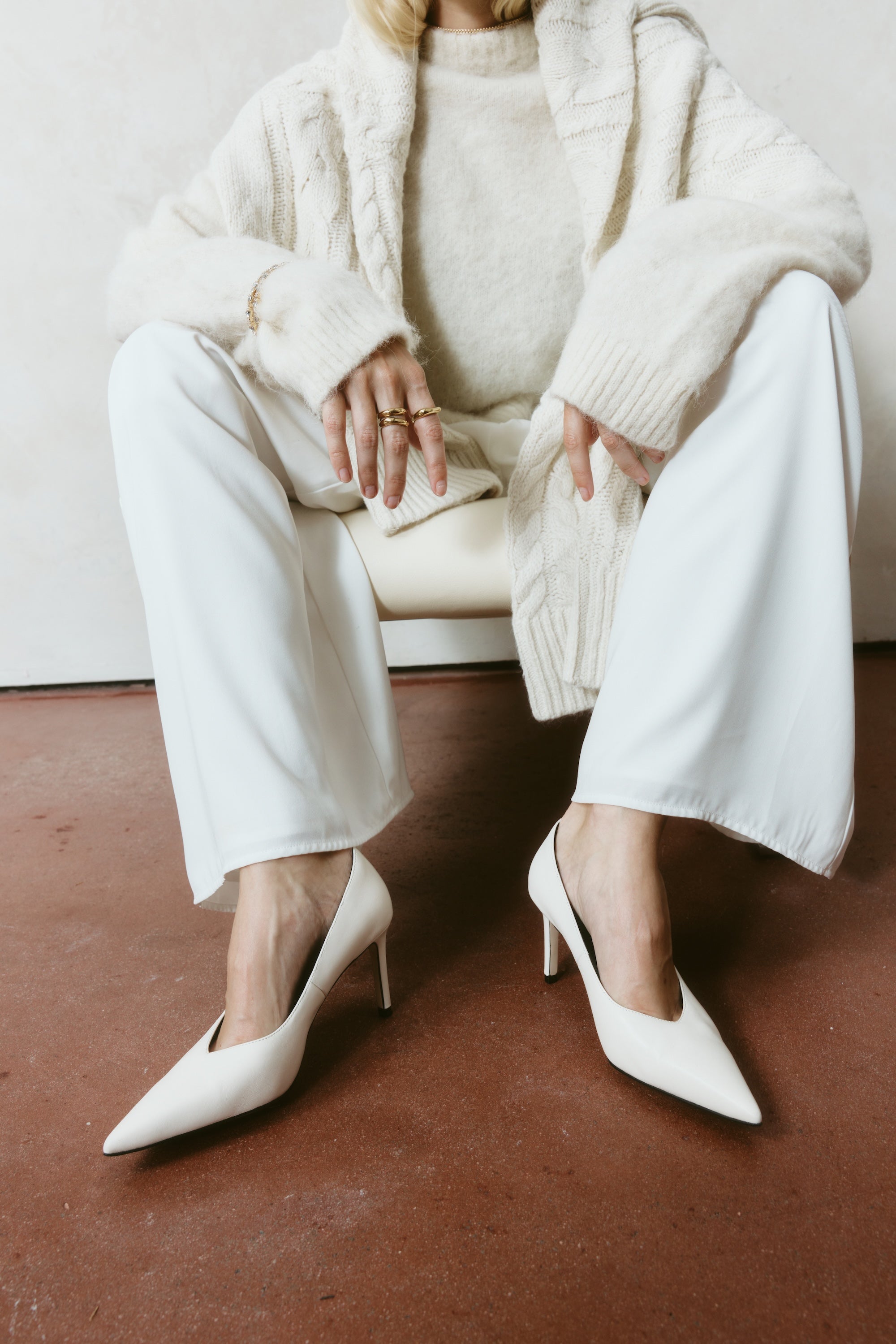 Zulu Full Pumps - Chalk White Leather Women's Shoes | Comfortable & Stylish for Work, Parties & Everyday Wear