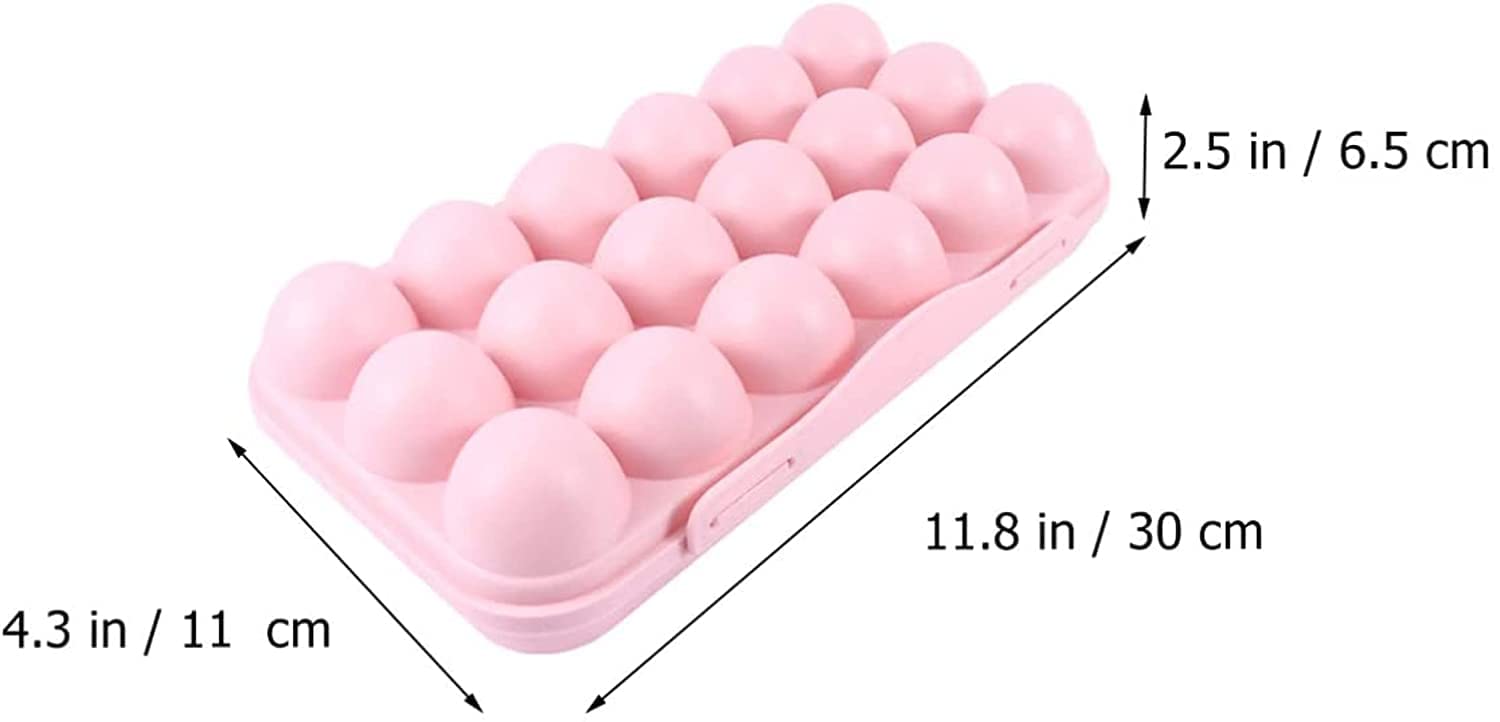 Double Layer Refrigerator Organizer - 18 Egg Storage Container with Tray, Food & Vegetable Storage Basket, Space Saving Kitchen Organizer (2-Pack, Baby Pink) - Perfect for Fridge Organization, Meal Prep & Fresh Produce Storage