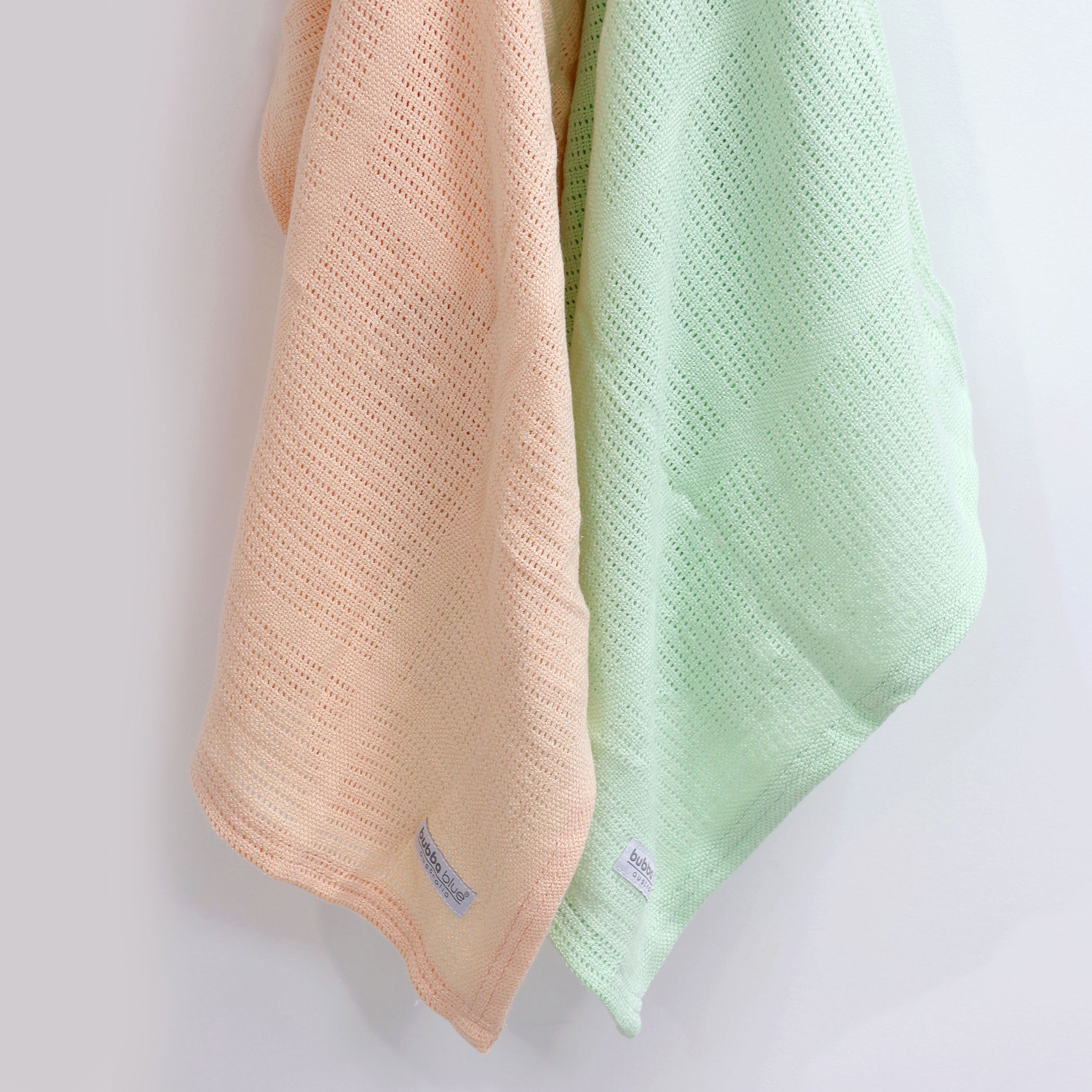 Nordic Sorbet 2-Pack Cellular Blanket - Breathable Baby Blanket in Orange & Pear Colors | Perfect for Nursery, Swaddling, and Stroller Use