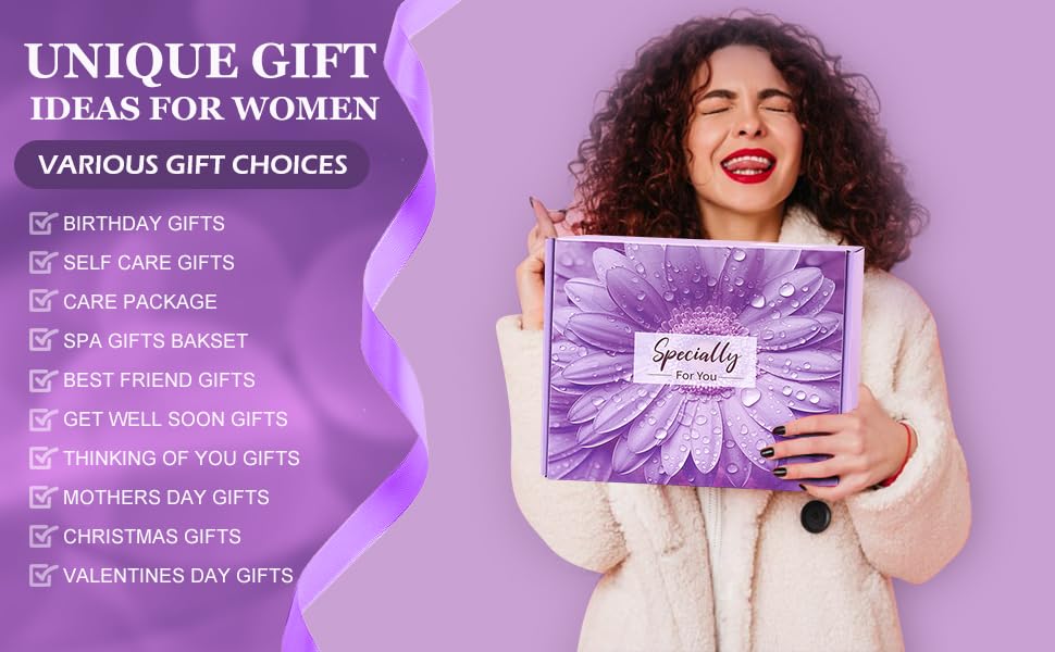 Relaxing Spa Gift Basket for Women - Mother's Day, Birthday, Get Well Soon Gifts for Wife, Mum, Grandma, Sister & Friends - Includes Cozy Blanket & Self-Care Essentials - Perfect for Home Relaxation & Stress Relief