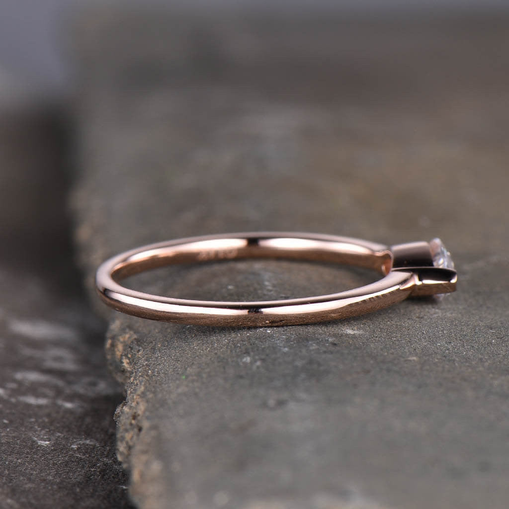 Solitaire Marquise Cut Moissanite Wedding Ring for Women - 14K Rose Gold Engagement Band, Durable & Hypoallergenic - Perfect for Proposals, Anniversaries & Bridal Jewelry