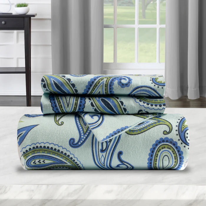 Reversible Flannel Trellis Duvet Cover Set with Pillow Shams - Soft Cozy Bedding for Winter - Perfect for Cold Weather & Holiday Home Decor