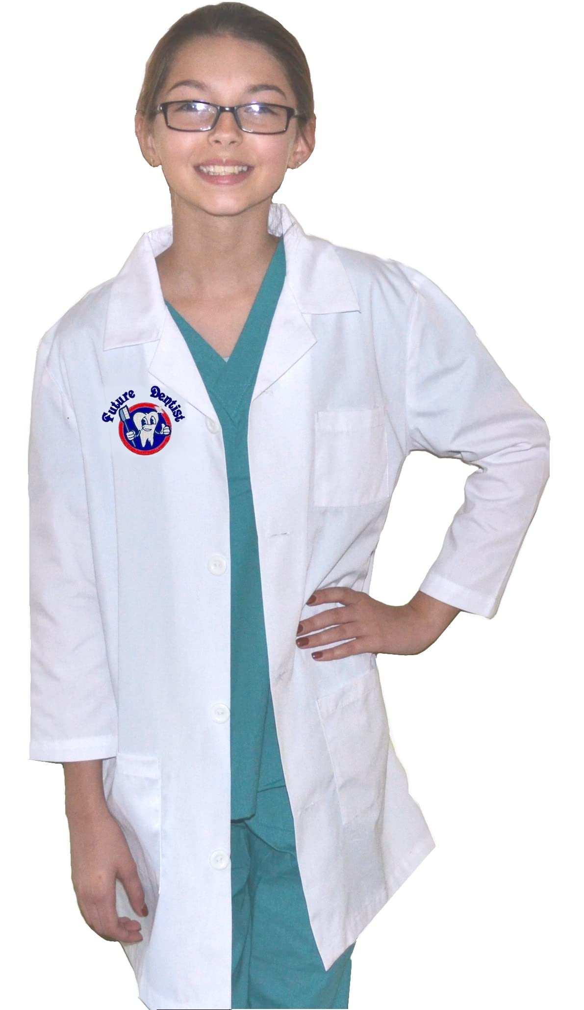 Kids Dentist Lab Coat - White Doctor Coat for Children Role Play & Pretend Play - Perfect for Halloween Costume, Career Day & Dress-Up Fun