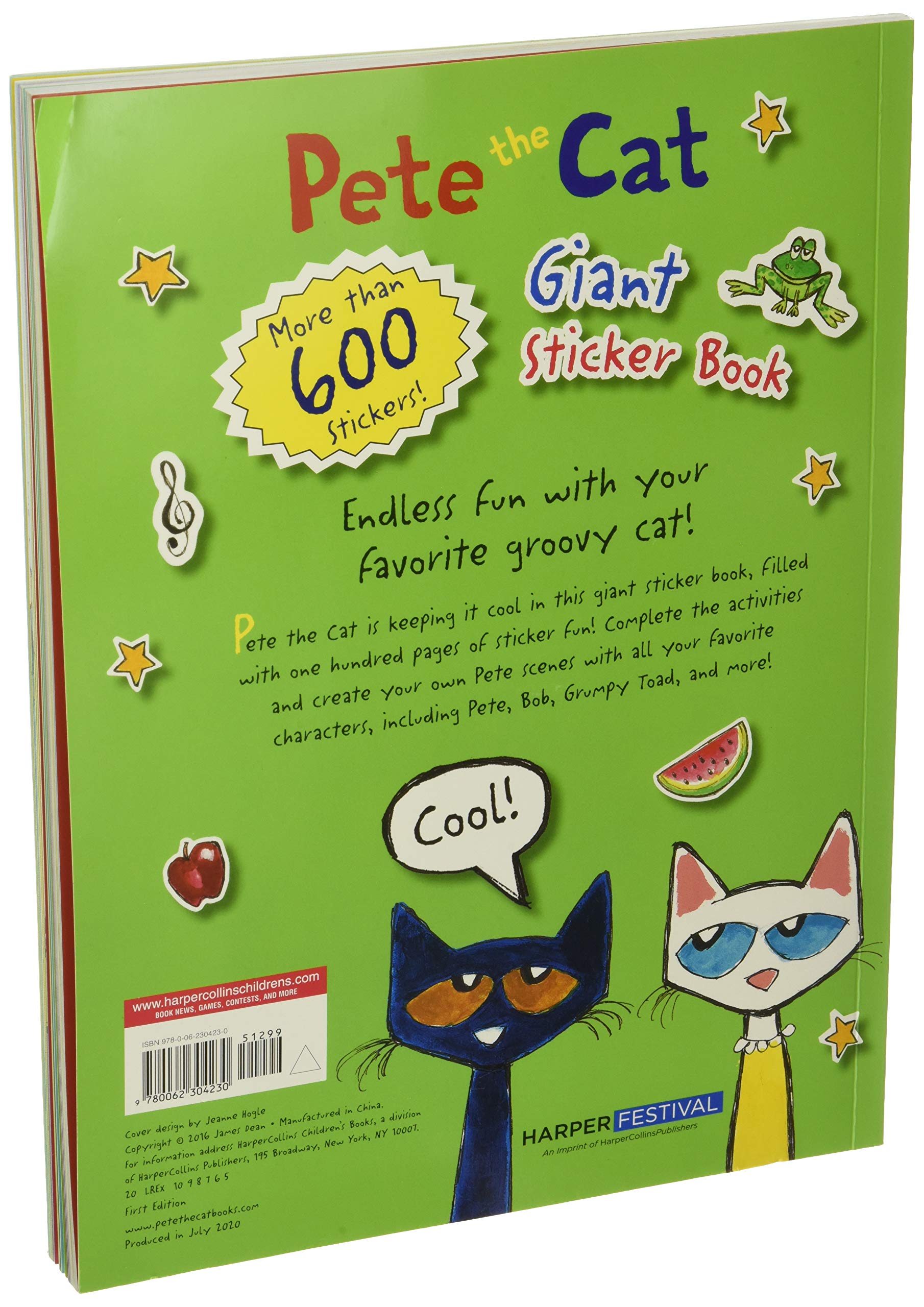 Pete the Cat Giant Sticker Book - 500+ Fun Stickers for Kids, Preschool Learning Activities, Party Favors & Scrapbooking | Perfect for Classrooms, Birthdays & Arts & Crafts Projects