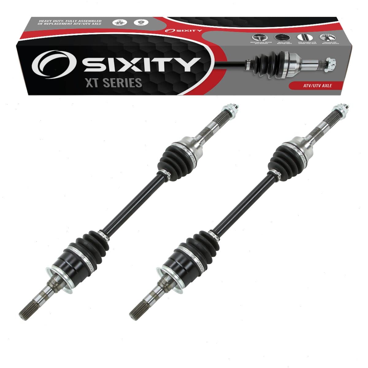 2-Piece Sixity XT Front Left & Right Axle Set - Compatible with Kawasaki Mule 4010 2014 KAF620REF Transmission 4X4 - Perfect for Off-Road ATV Replacement & Repair