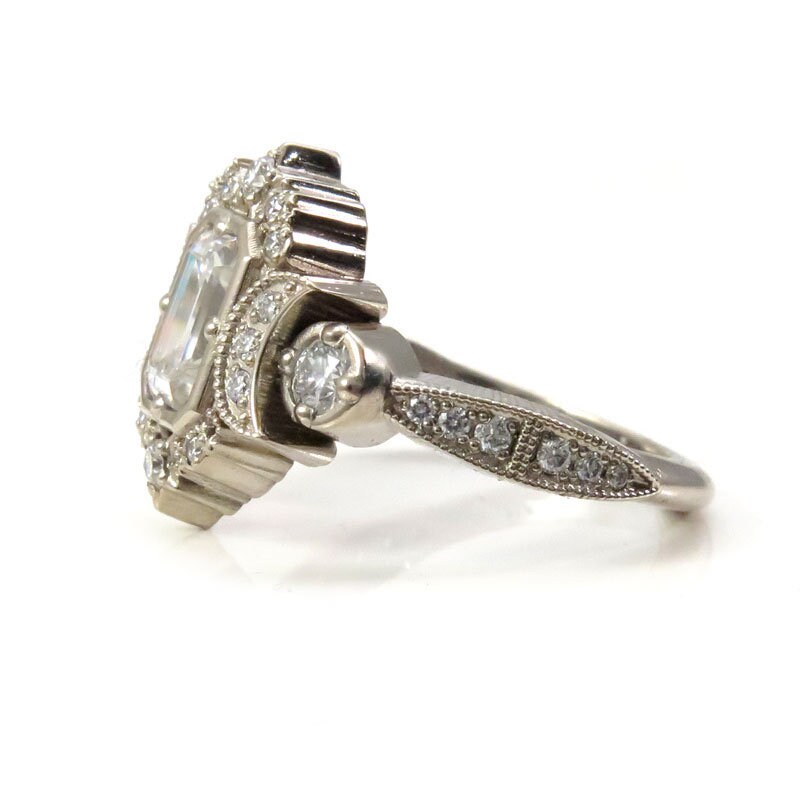 Selene Diamond Engagement Ring Setting - Custom Build Your Own Ring with Side Stones | Perfect for Proposals & Wedding Bands