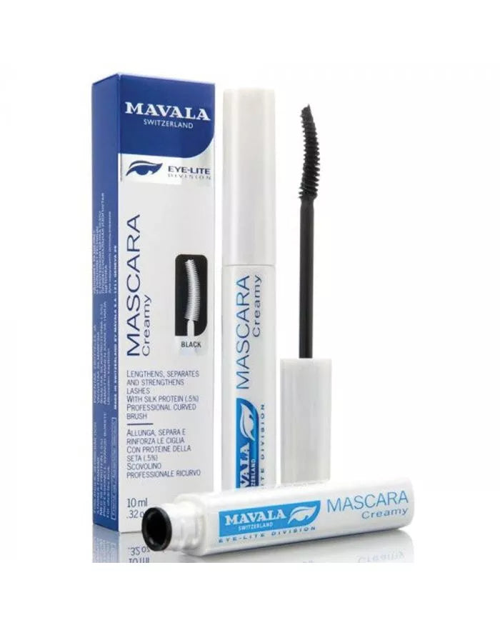 Mavala Creamy Mascara - Black Volumizing & Lengthening Mascara 10mL for Natural Lashes | Perfect for Everyday Wear & Special Occasions
