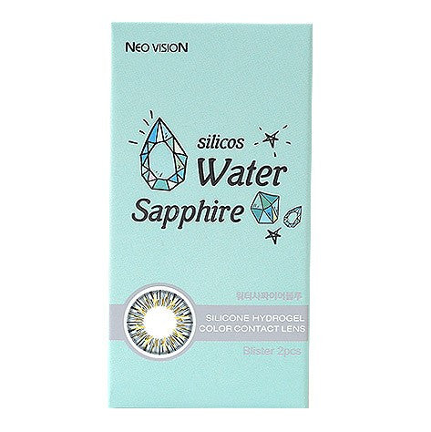 Premium Silicone Hydrogel Contact Lenses - Silicos Water Sapphire (2 Pack) | Comfortable & Breathable for Daily Wear, Cosplay, and Special Events