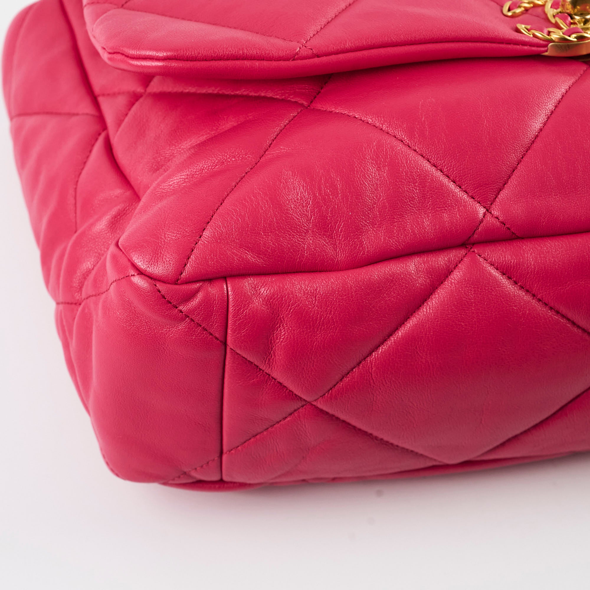 Chanel 19 Large Coral Pink Goatskin Handbag - Luxury Designer Shoulder Bag for Women | Perfect for Parties, Work & Everyday Use