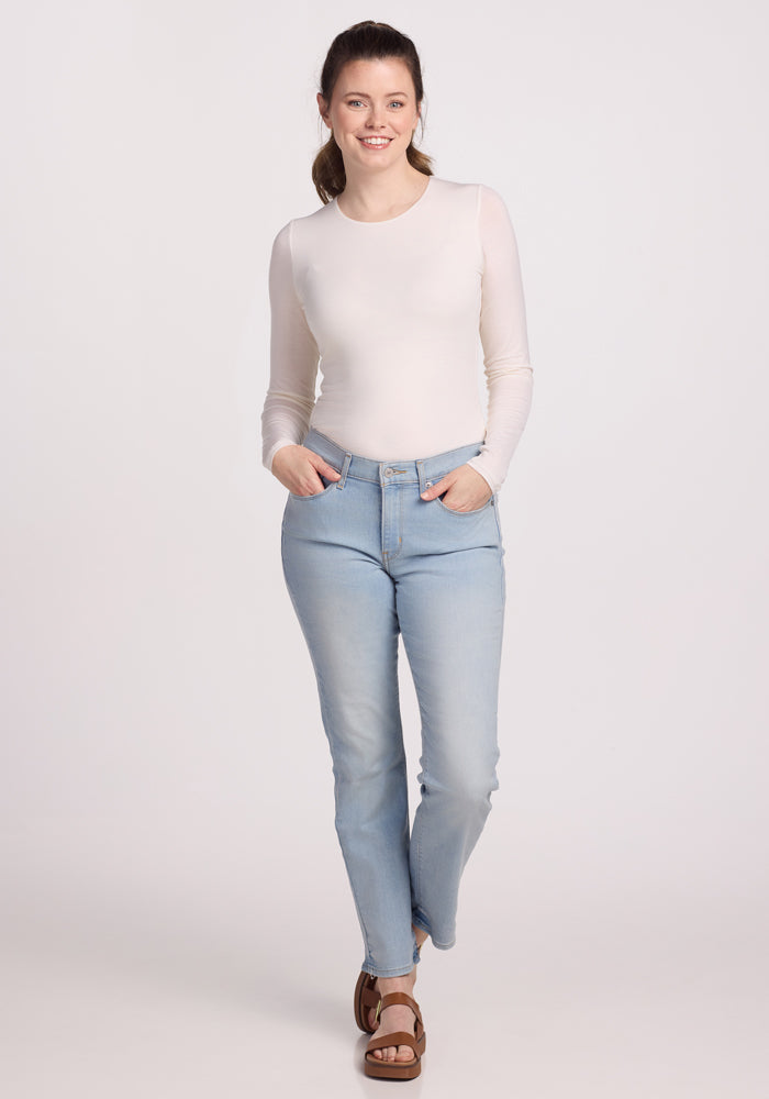 Sophia Women's Bodysuit - Soft Vanilla Color Seamless Stretch Fit for Yoga, Workout & Everyday Wear