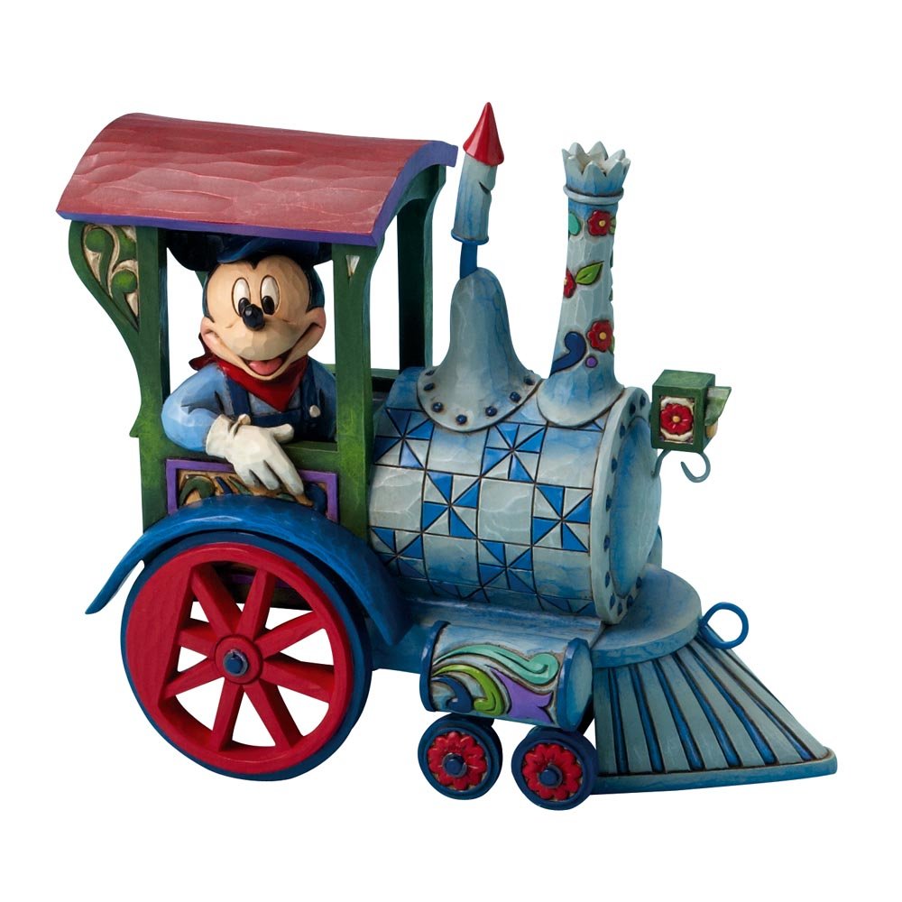 Enesco Disney Traditions by Jim Shore 4016585 Mickey Mouse Driving Train Figurine 7.5-Inch - Collectible Disney Character Statue for Home Decor, Gift, and Disney Fan Display