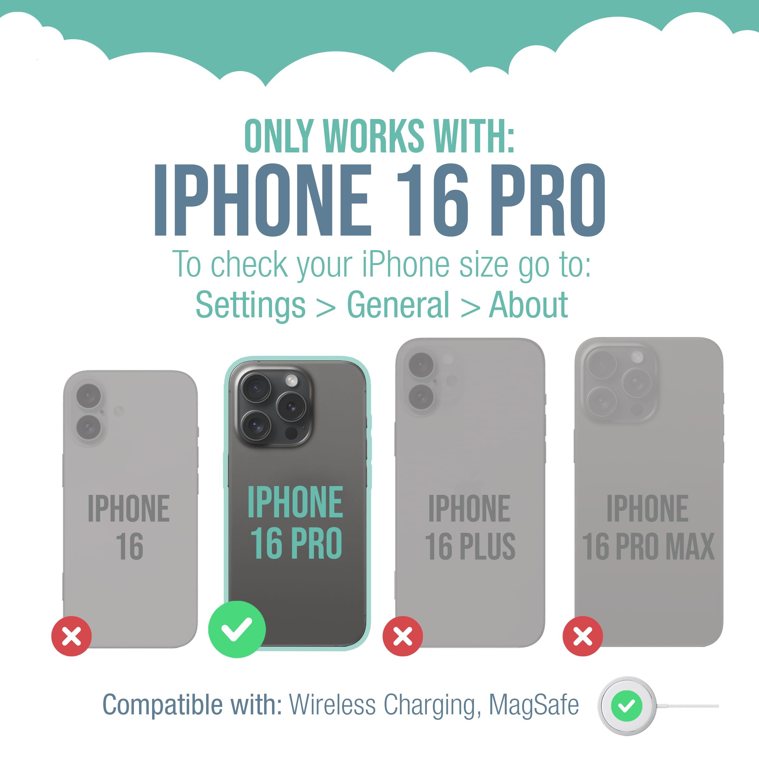 Smartish iPhone 16 Pro Magnetic Case - Slim Protective Cover with MagSafe Compatibility & Microfiber Lining | Lightweight Grip Design for Apple iPhone 16 Pro (Clearly Black) | Perfect for Everyday Use, Workouts & Travel Protection