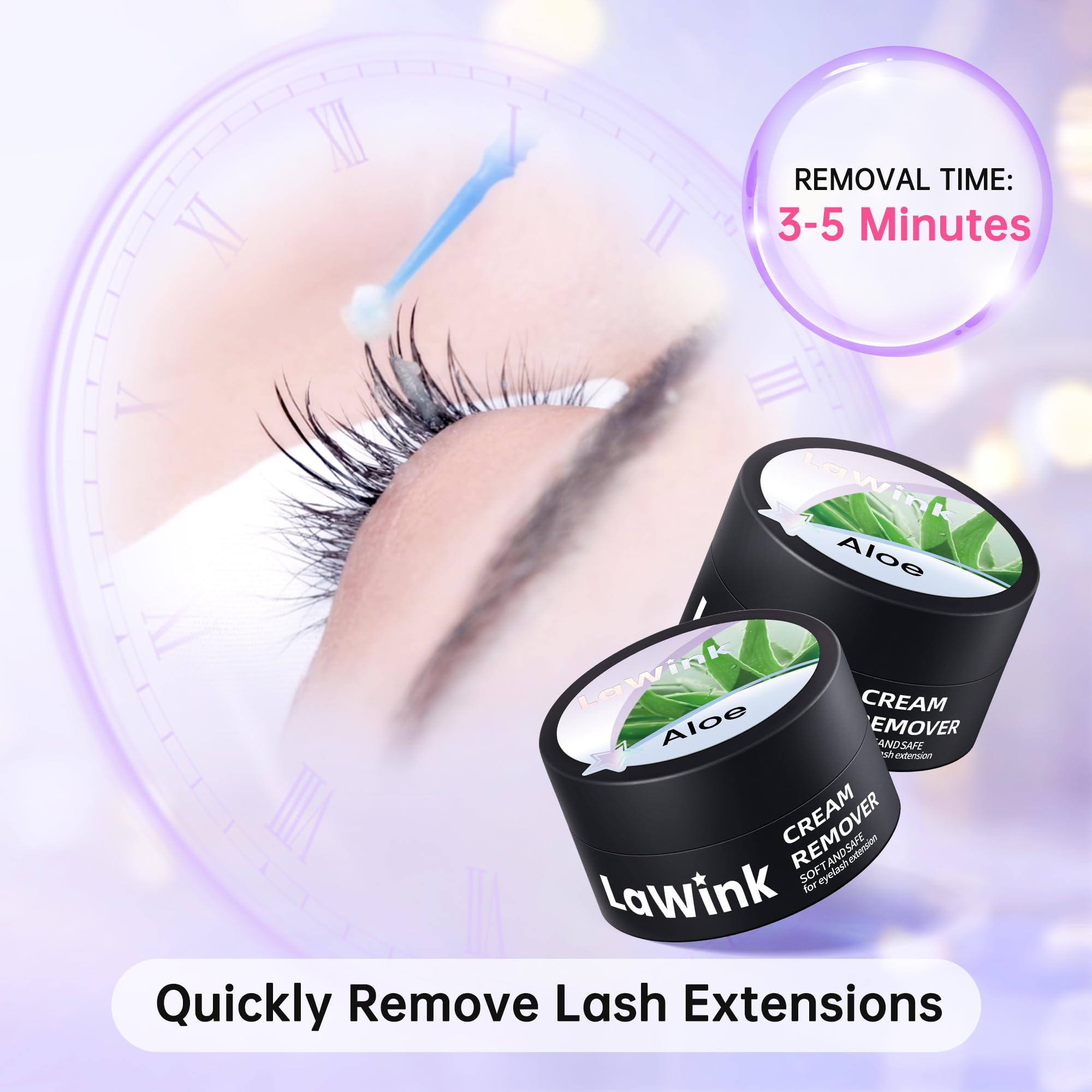 LaWink Eyelash Extension Remover Cream 5g - Gentle & Fast Acting Lash Glue Remover for Professionals | Low Irritation Formula with Aloe | Perfect for Salon & Home Use