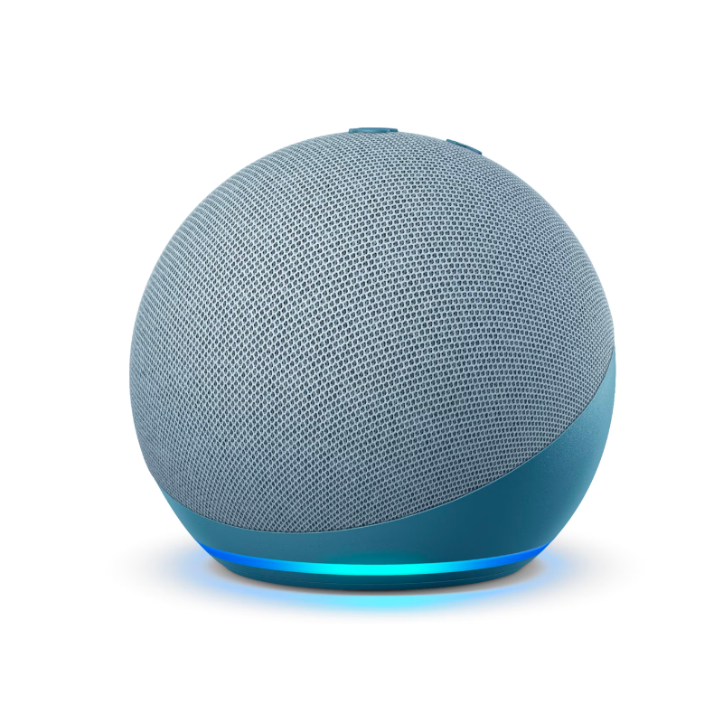 Amazon Echo Dot (4th Gen) with Alexa - Smart Speaker with Premium Sound, Smart Home Hub, Bluetooth - Blue | Perfect for Home Automation, Music Streaming & Voice Control
