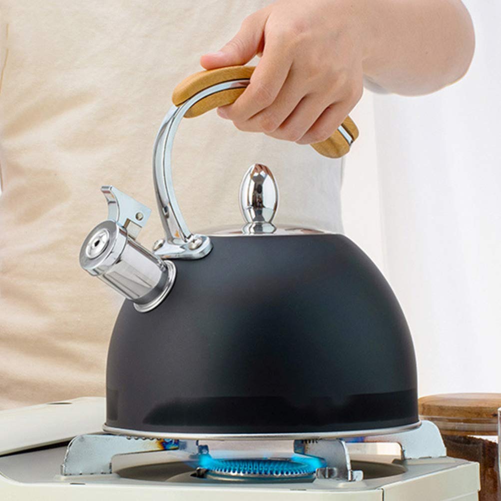 1 Pc Stainless Steel Whistling Tea Kettle - Portable Household Water Heating Kettle for Stovetop & Camping - Durable & Practical Kitchen Essential for Tea, Coffee & Hot Water