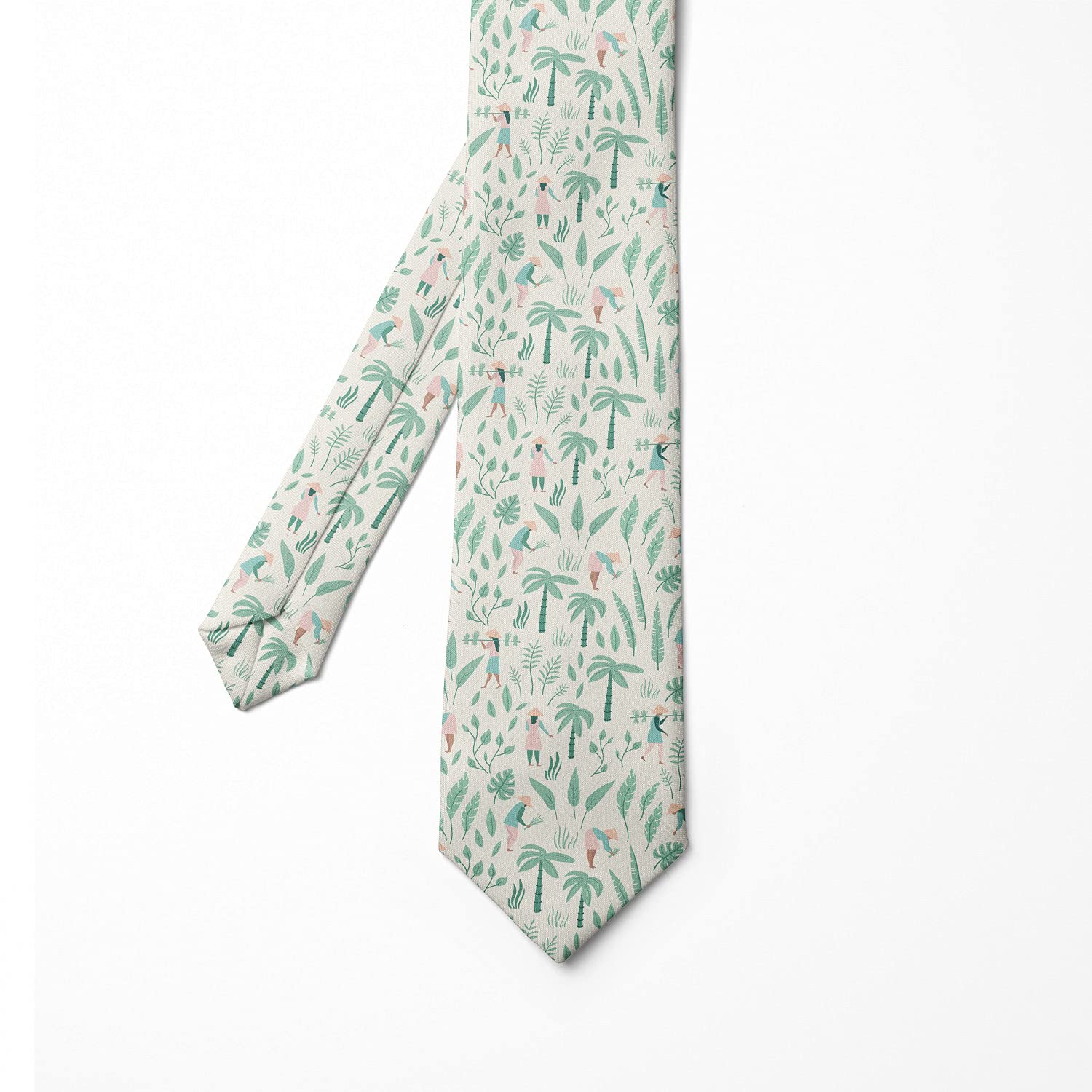 Ambesonne Farm Scene Necktie - Vietnamese People in Farm Design, 3.7