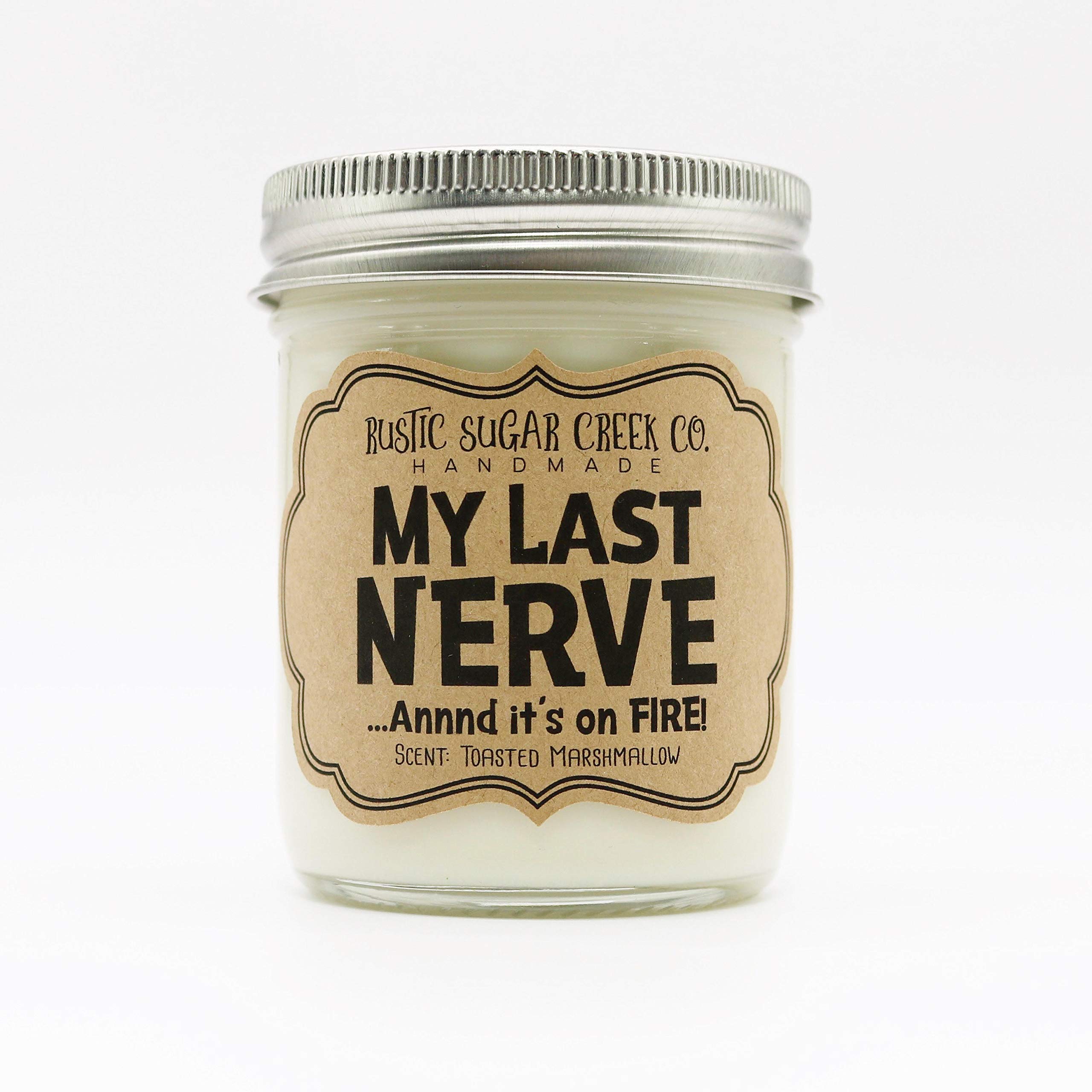 My Last Nerve Scented Candle - Best Friend Gift for Birthday, Friendship & Relaxation - Zero Fucks Given Aromatherapy Candle for Stress Relief, Home Decor & Self-Care Moments