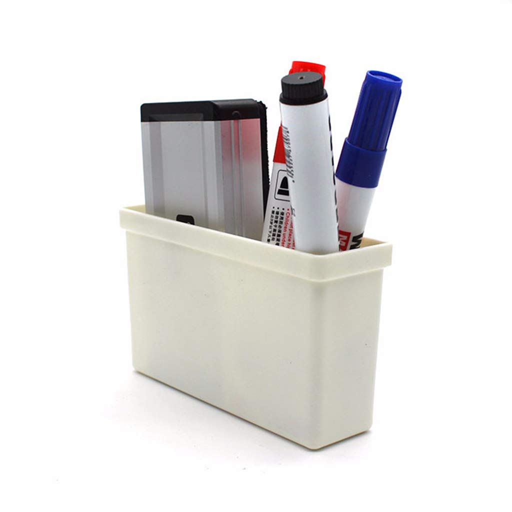 Magnetic Whiteboard Markers & Pencil Holder - Eraser Storage Box Organizer with Strong Magnets for Office, Classroom & Home Use | Pen Container for Desk, Bulletin Board & Fridge Organization