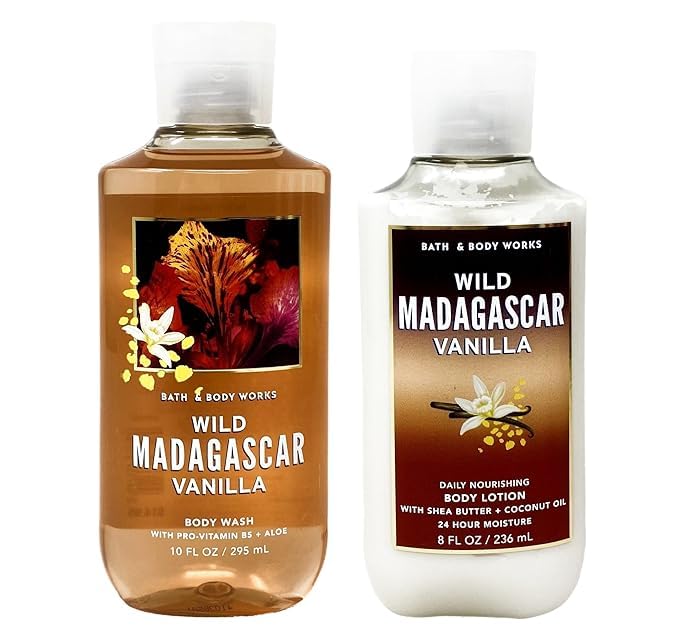 Premium Madagascar Vanilla Body Wash & Lotion Set - Natural Moisturizing Duo for Soft Skin | Perfect for Daily Shower & Skincare Routine