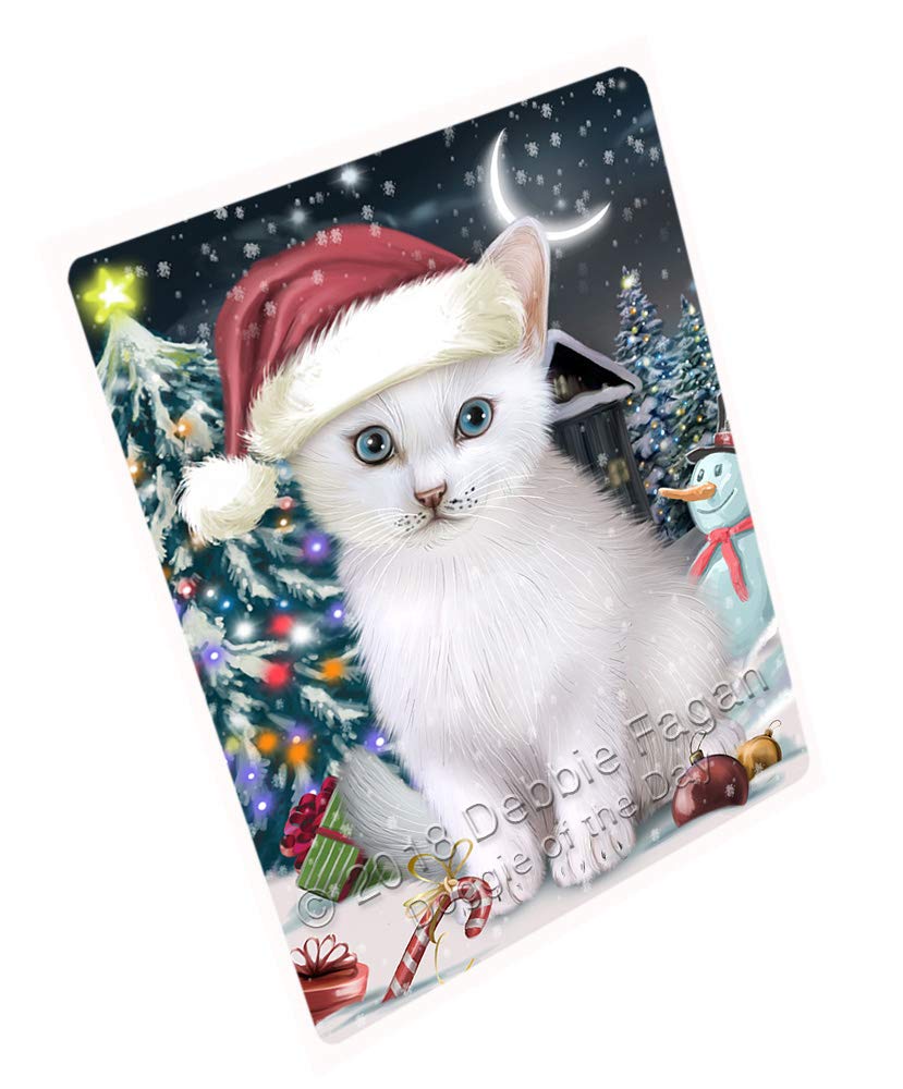 Turkish Angora Cat Christmas Holiday Refrigerator Magnet - Large 18
